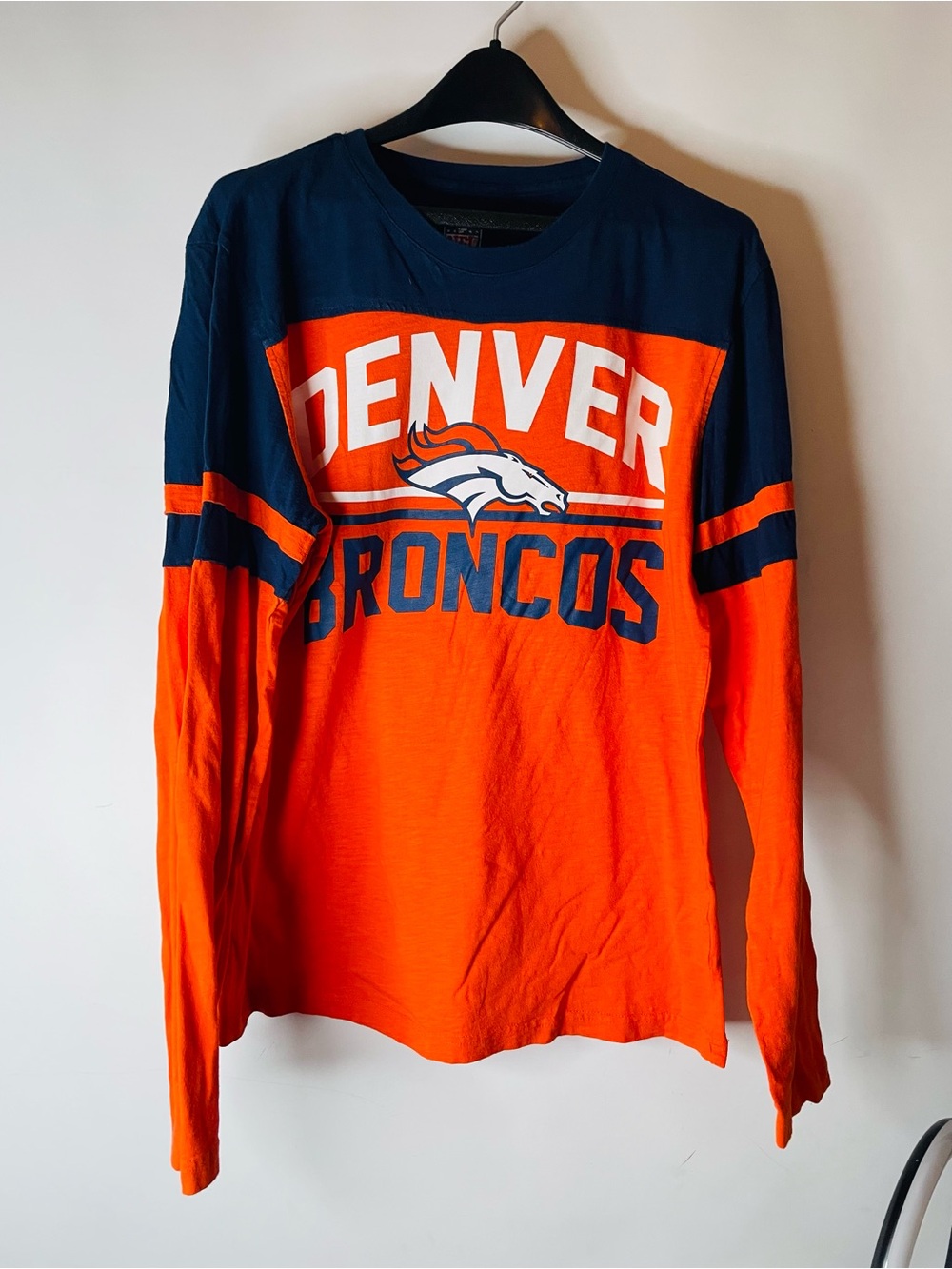 NFL Denver Broncos Long Sleeve Shirt - Orange & Navy